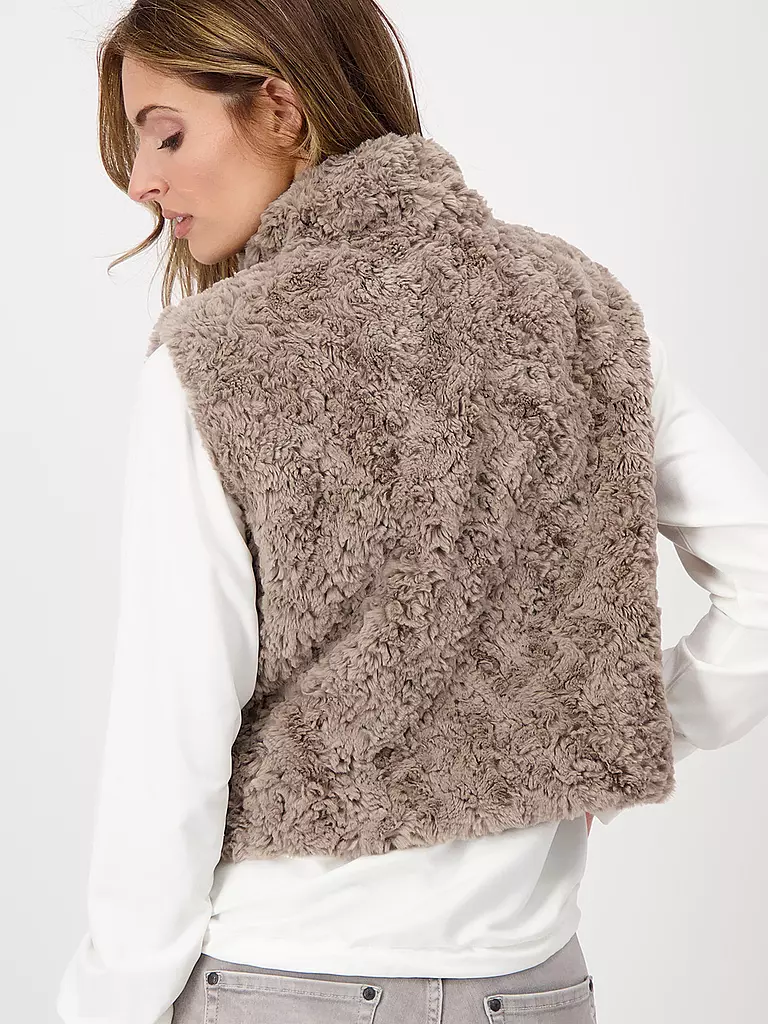 Monari Gilet In Felloptik Creme